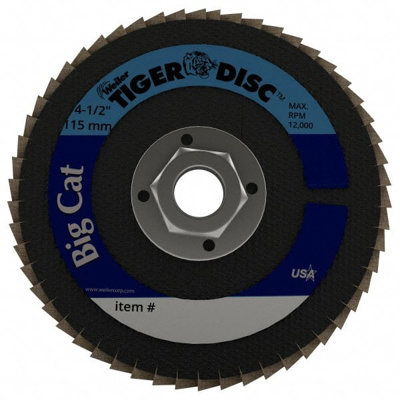 Flap Disc: 5/8-11 Hole, 40 Grit, Aluminum Oxide & Zirconia Alumina, Type 27