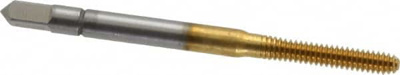Thread Forming Tap: #4-40, UNC, 2B Class of Fit, Bottoming, High Speed Steel, TiN Finish