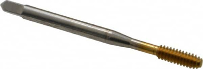 Thread Forming Tap: #6-32, UNC, 2 & 2B Class of Fit, Bottoming, High Speed Steel, TiN Finish