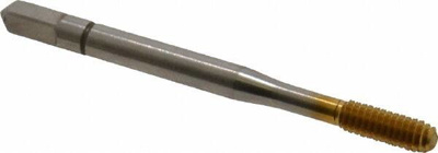 Thread Forming Tap: #8-32, UNC, Bottoming, High Speed Steel, TiN Finish