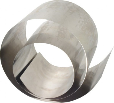 Shim Stock: 0.01'' Thick, 50'' Long, 6" Wide, 302 Stainless Steel