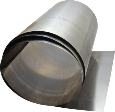 Shim Stock: 0.005'' Thick, 120'' Long, 12" Wide, 1010 Low Carbon Steel
