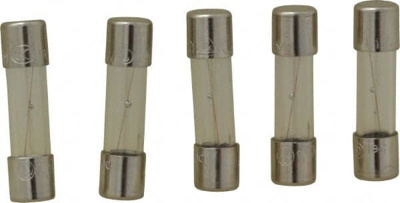 Cylindrical Time Delay Fuse: 1 A, 20 mm OAL, 5 mm Dia
