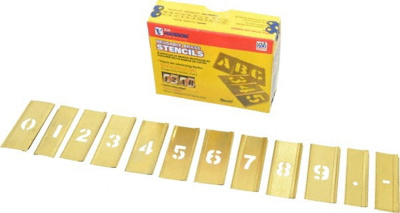 15 Piece, 1/2 Inch Character Size, Brass Stencil