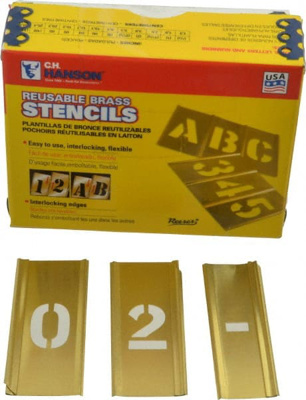 15 Piece, 3/4 Inch Character Size, Brass Stencil