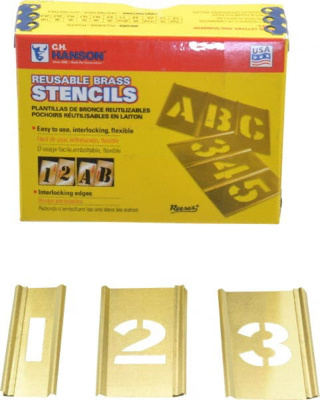 15 Piece, 1 Inch Character Size, Brass Stencil