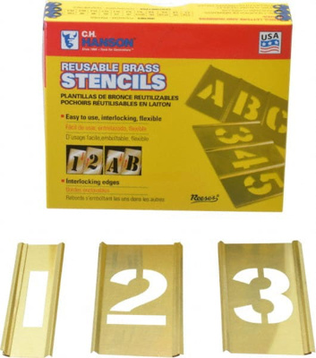 15 Piece, 2 Inch Character Size, Brass Stencil