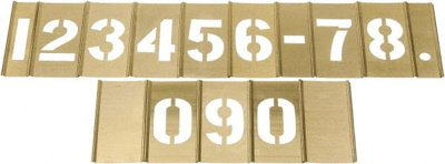 15 Piece, 2-1/2 Inch Character Size, Brass Stencil