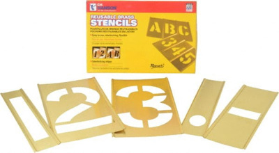 14 Piece, 6 Inch Character Size, Brass Stencil