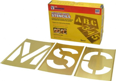 33 Piece, 6 Inch Character Size, Brass Stencil
