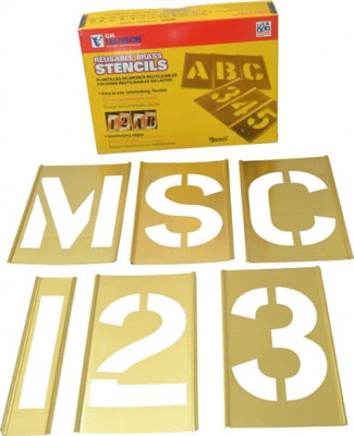 92 Piece, 5 Inch Character Size, Brass Stencil