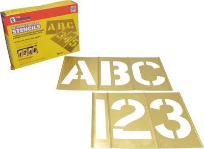45 Piece, 5 Inch Character Size, Brass Stencil