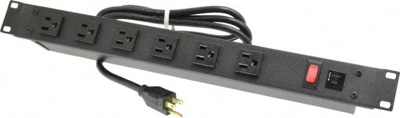 6 Outlets, 120 Volts, 15 Amps, 6' Cord, Power Outlet Strip