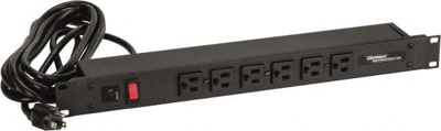 6 Outlets, 120 Volts, 15 Amps, 15' Cord, Power Outlet Strip