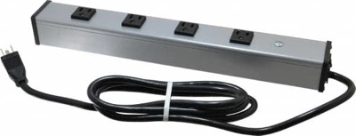 4 Outlets, 120 Volts, 15 Amps, 6' Cord, Power Outlet Strip
