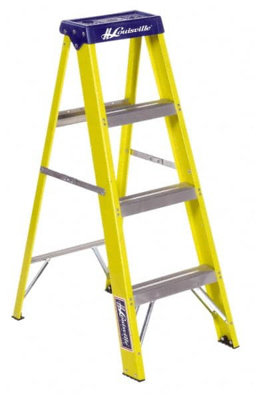 3-Step Ladder: Fiberglass, Type I, 4' OAH
