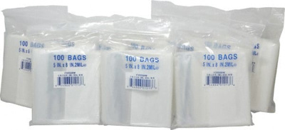 Pack of (1,000) 5 x 8" 2 mil Self-Seal Poly Bags